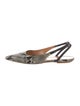 Rosetta Getty Leather Animal Print Slingback Flats