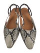 Rosetta Getty Leather Animal Print Slingback Flats