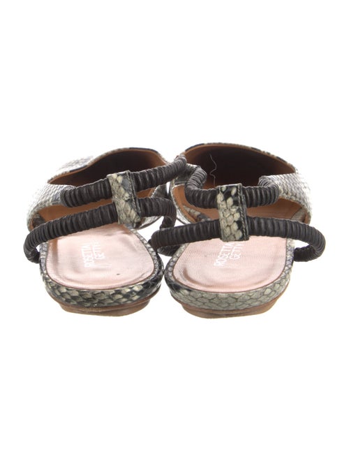 Rosetta Getty Leather Animal Print Slingback Flats