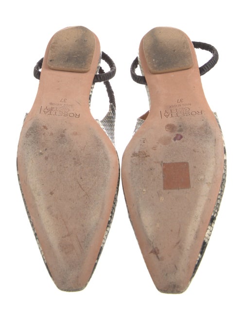 Rosetta Getty Leather Animal Print Slingback Flats