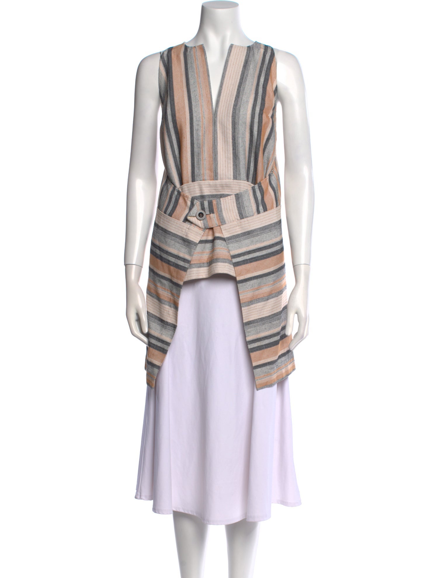Rosetta Getty Striped V-Neck Tunic