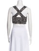 Rosetta Getty Tweed Pattern Square Neckline Crop Top