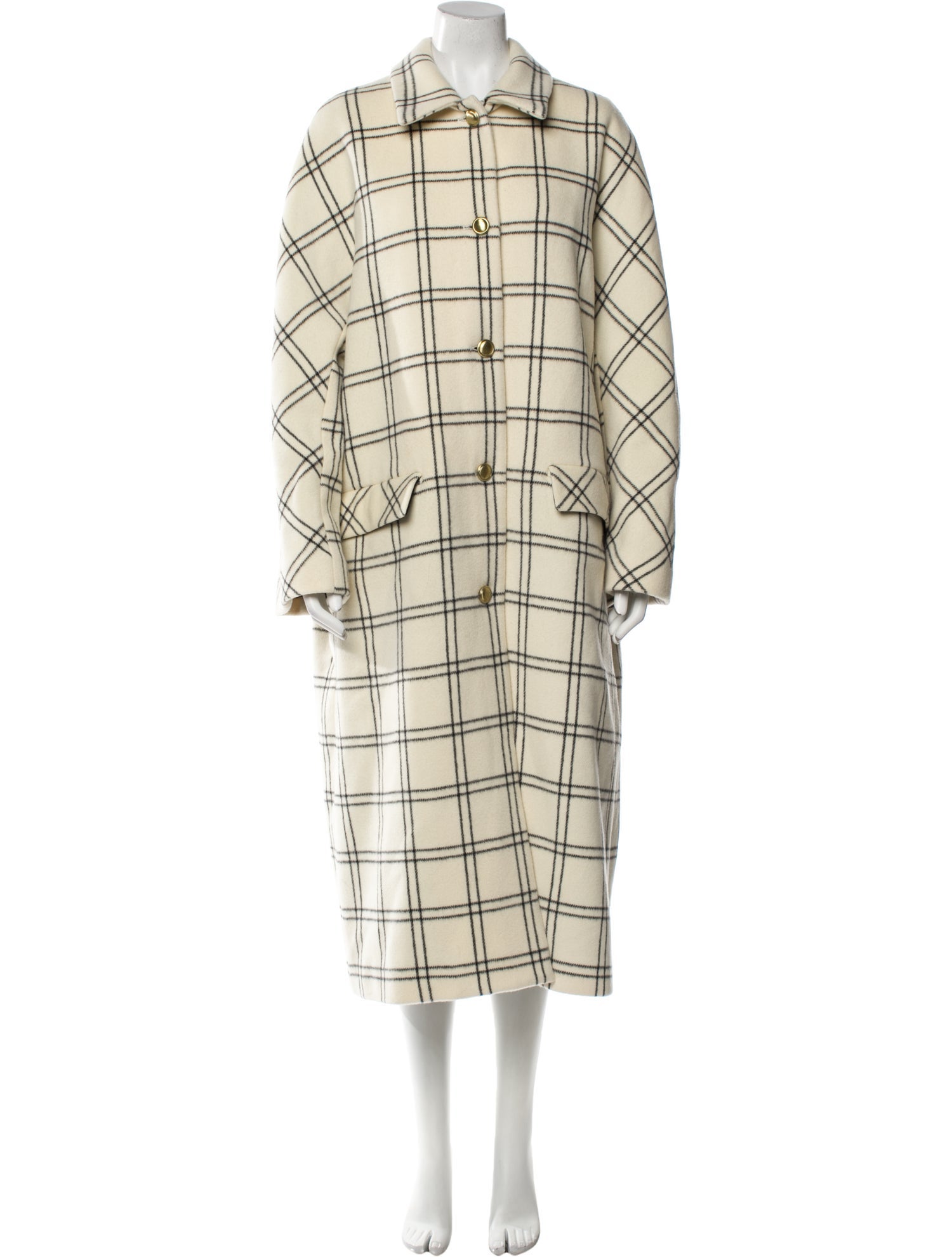 Rosetta Getty Plaid Print Coat