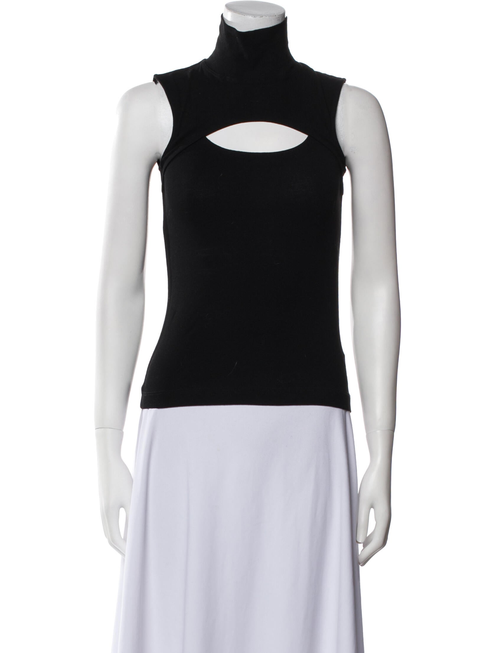 Rosetta Getty Turtleneck Sleeveless Crop Top