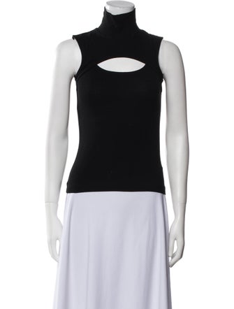 Rosetta Getty Turtleneck Sleeveless Crop Top