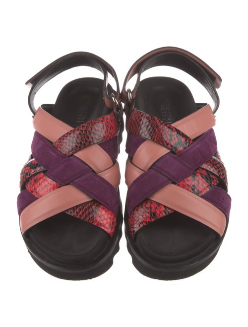 Rosetta Getty Leather Animal Print Slingback Sandals