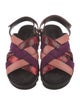 Rosetta Getty Leather Animal Print Slingback Sandals