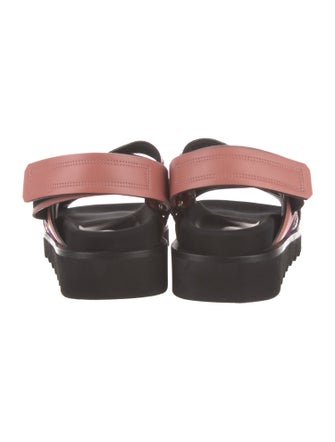 Rosetta Getty Leather Animal Print Slingback Sandals