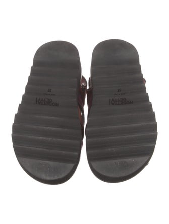 Rosetta Getty Leather Animal Print Slingback Sandals