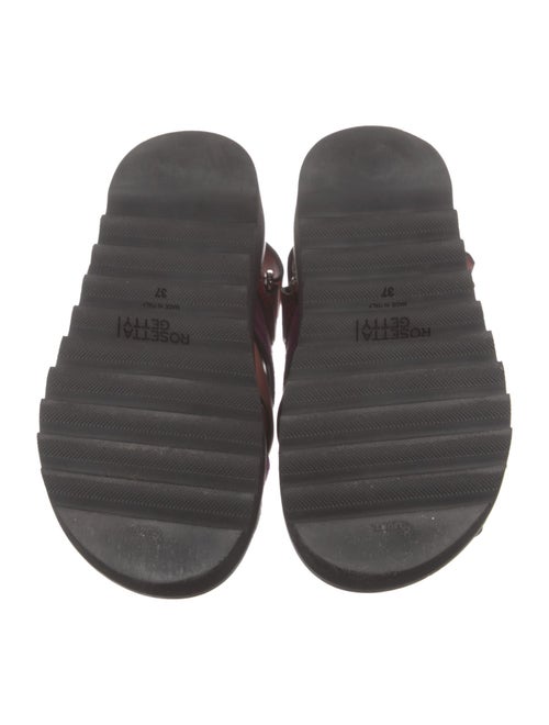 Rosetta Getty Leather Animal Print Slingback Sandals