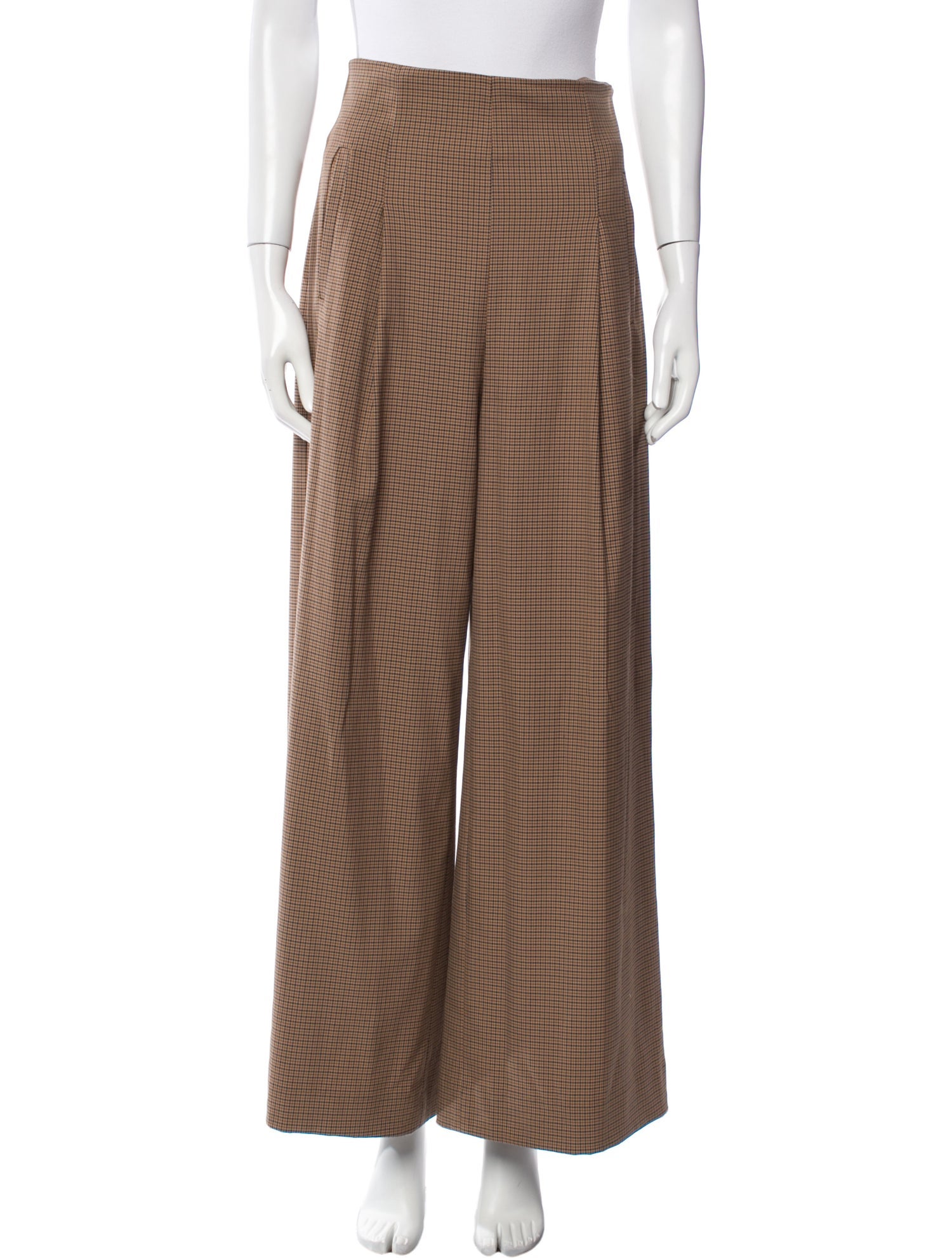 Rosetta Getty Plaid Print Wide Leg Pants