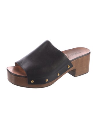 Rosetta Getty Leather Studded Accents Slides