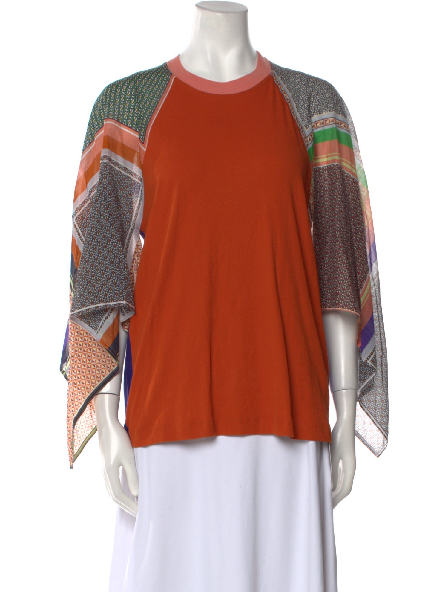 Rosetta Getty Colorblock Pattern Crew Neck Sweatshirt