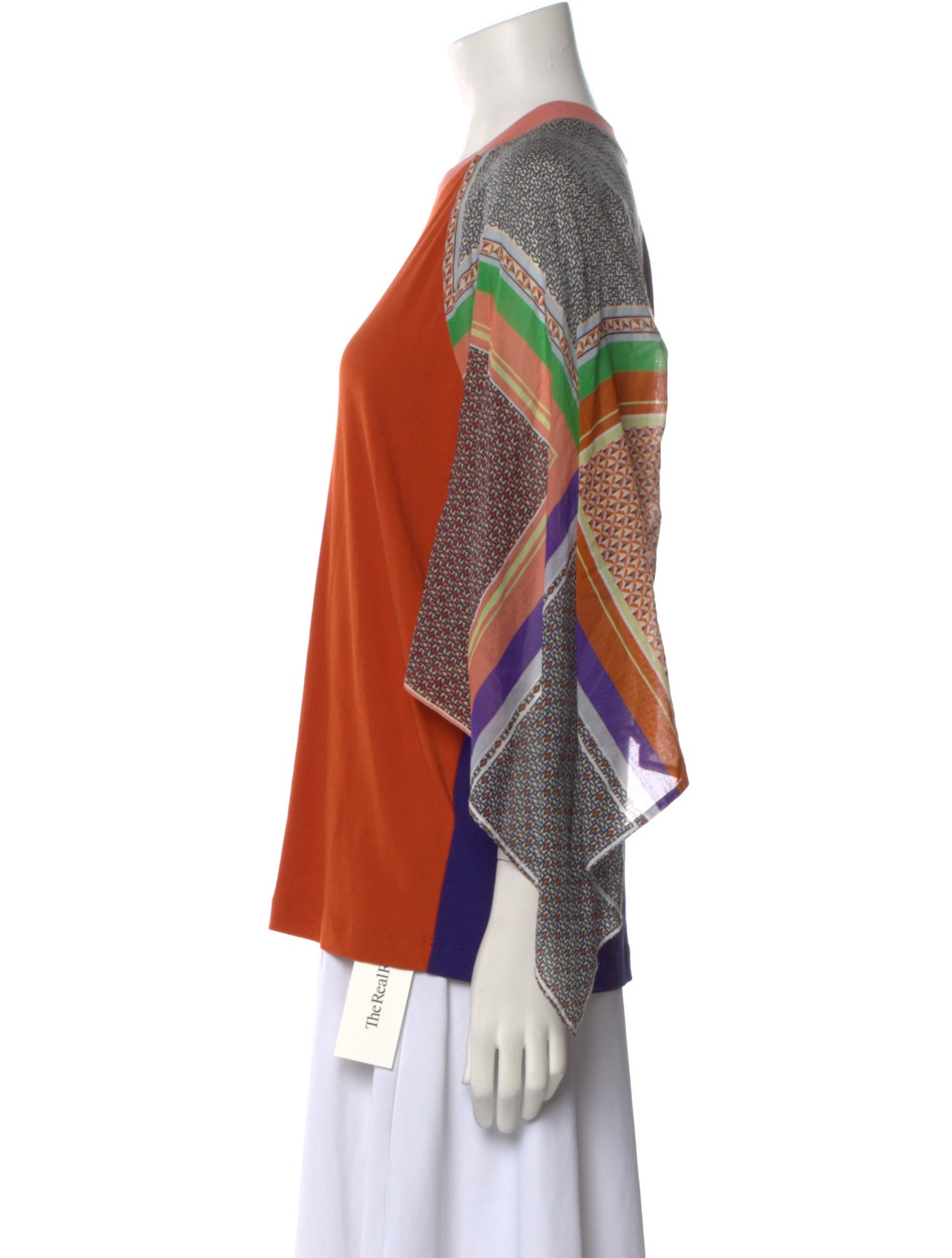 Rosetta Getty Colorblock Pattern Crew Neck Sweatshirt