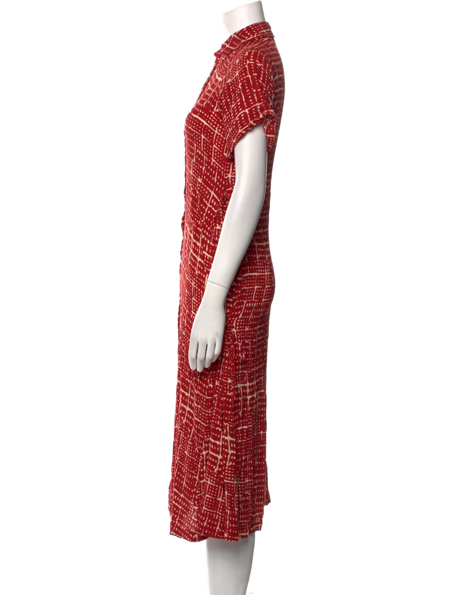 Rosetta Getty Plaid Print Midi Length Dress
