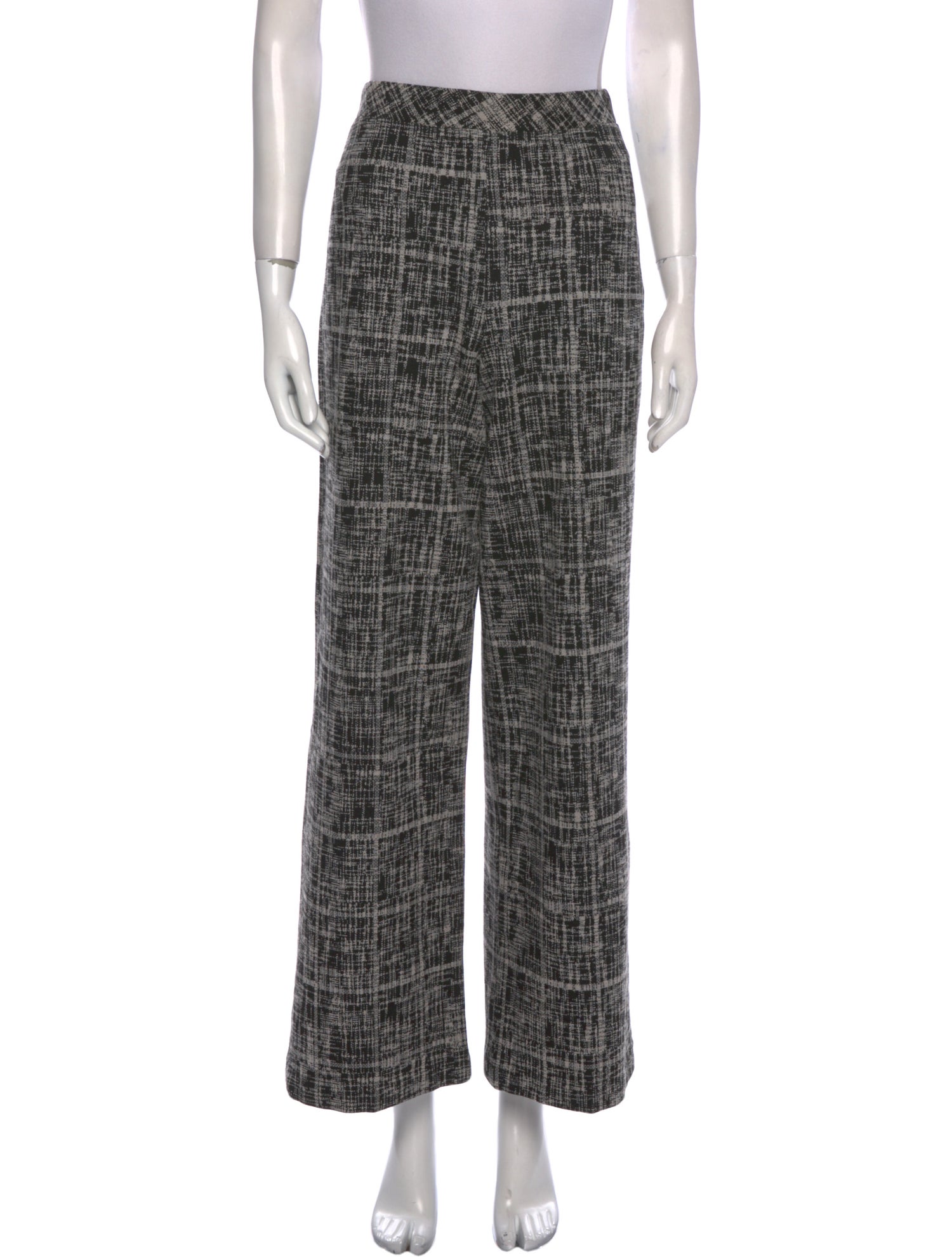 Rosetta Getty Plaid Print Wide Leg Pants