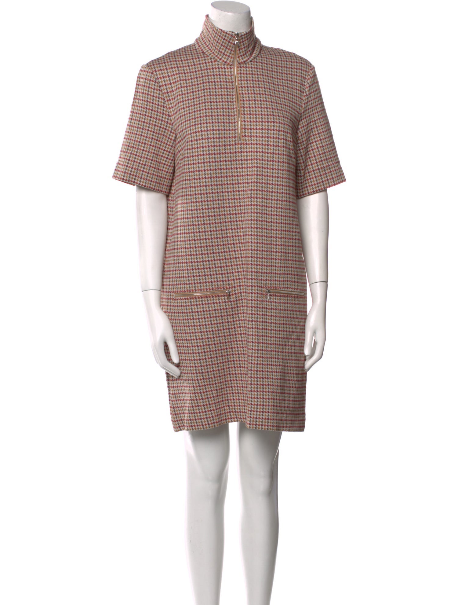 Rosetta Getty Plaid Print Mini Dress