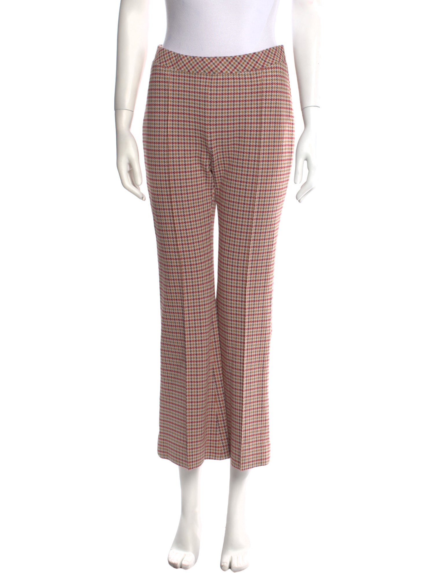 Rosetta Getty Houndstooth Print Wide Leg Pants