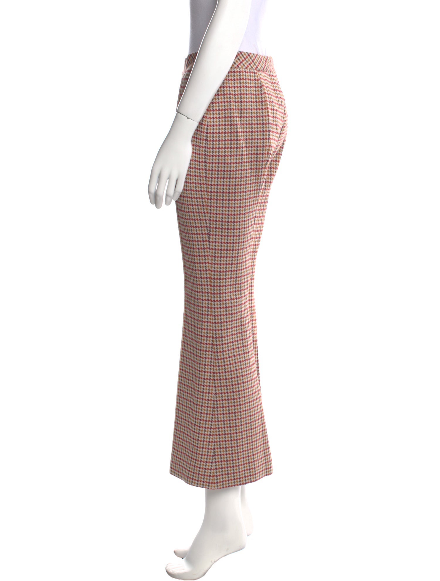 Rosetta Getty Houndstooth Print Wide Leg Pants