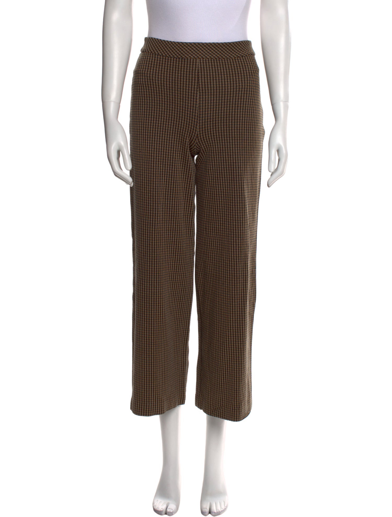 Rosetta Getty Houndstooth Print Wide Leg Pants
