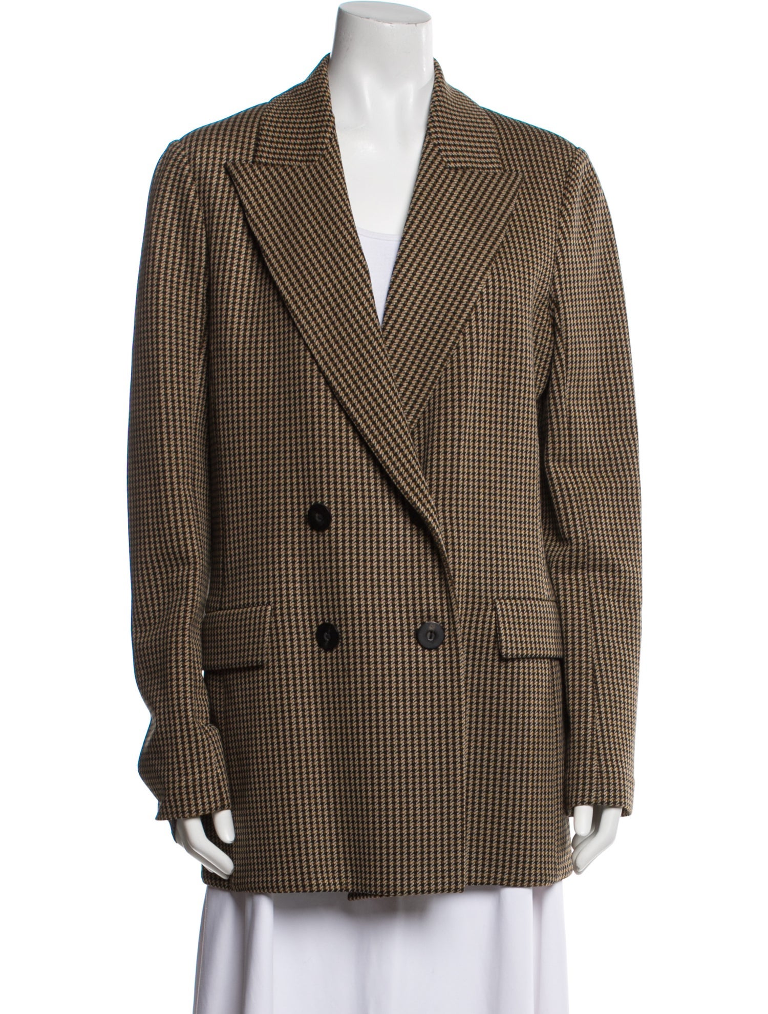 Rosetta Getty Nylon Houndstooth Print Coat