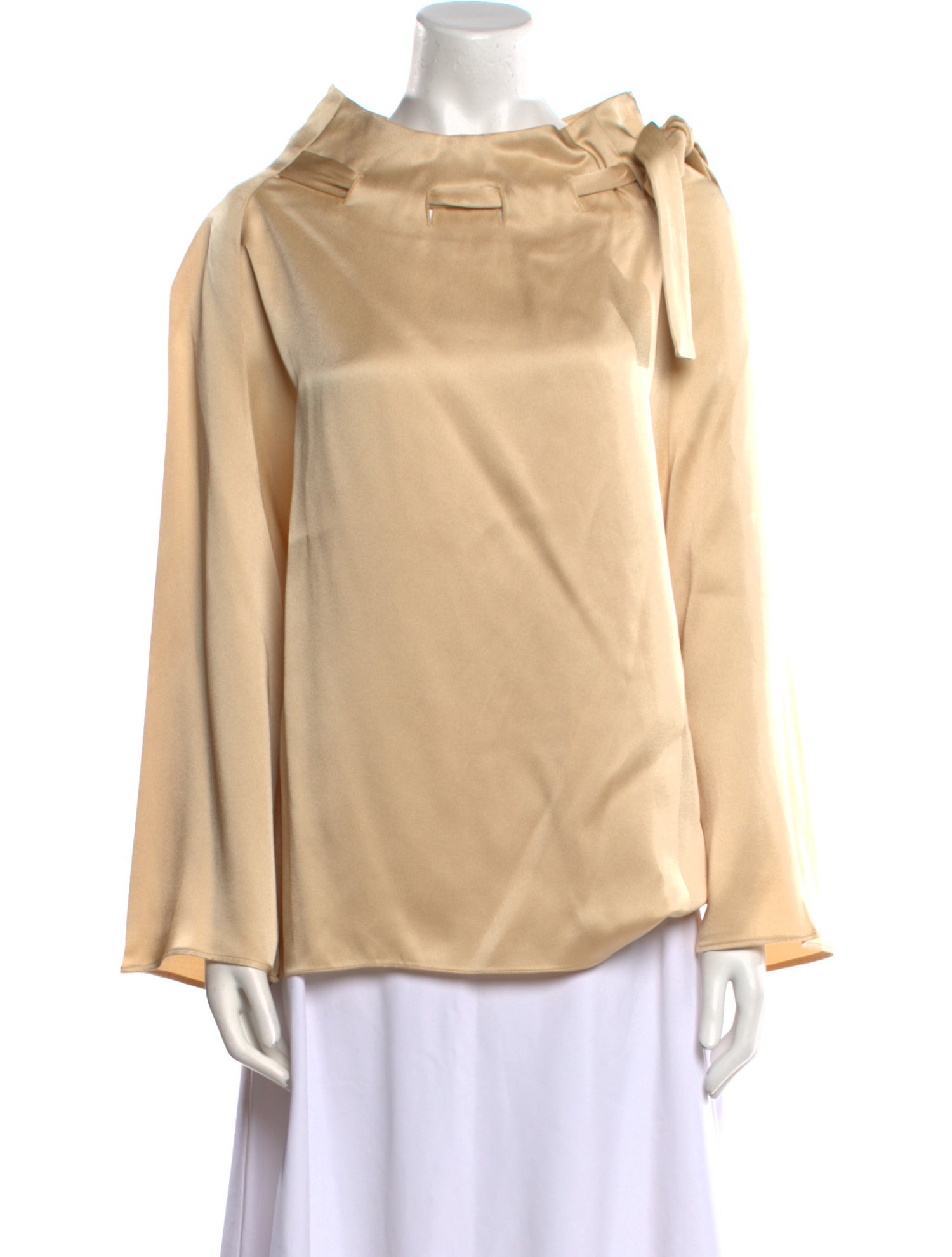 Rosetta Getty Cowl Neck Long Sleeve Blouse