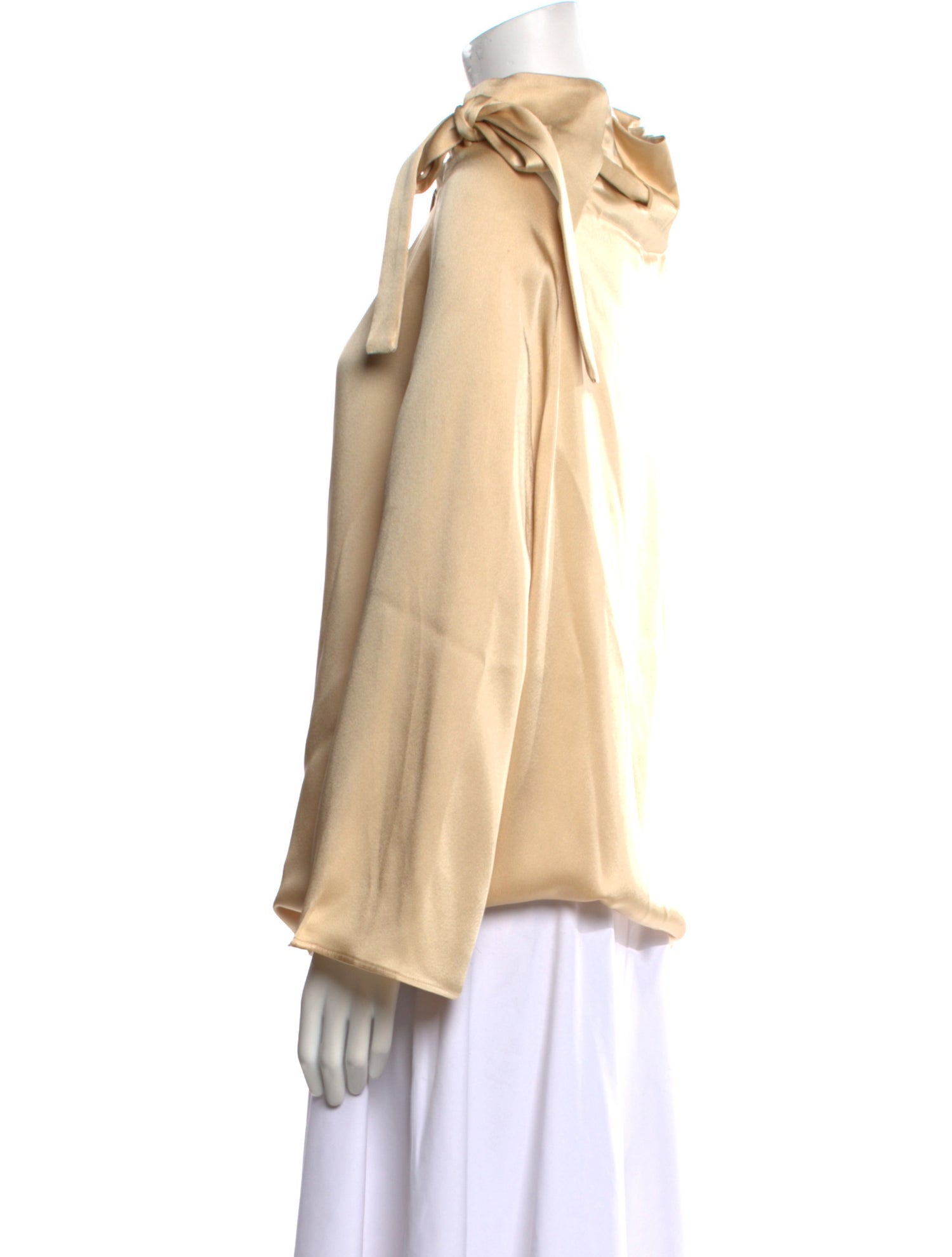 Rosetta Getty Cowl Neck Long Sleeve Blouse
