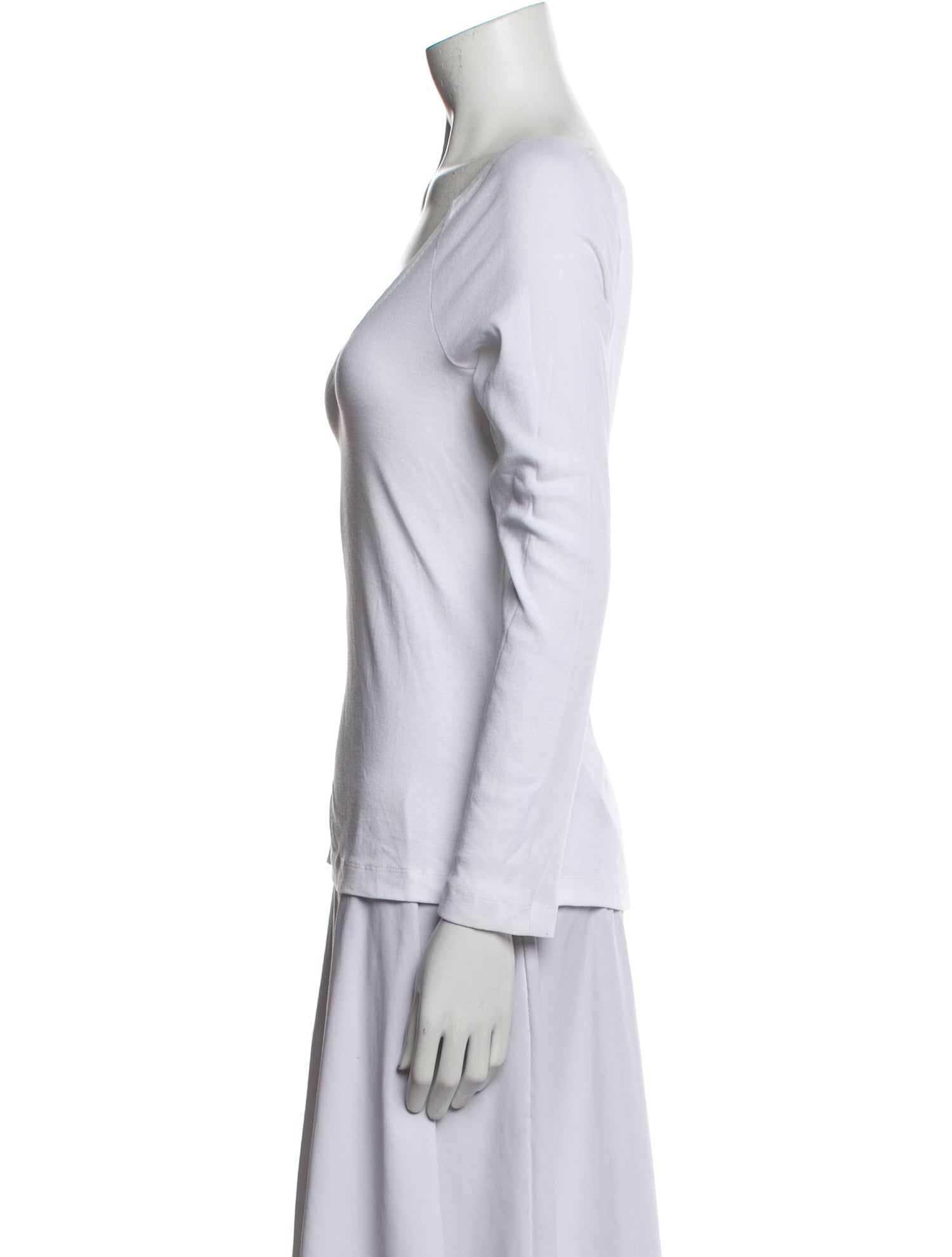 Rosetta Getty V-Neck Three-Quarter Sleeve T-Shirt
