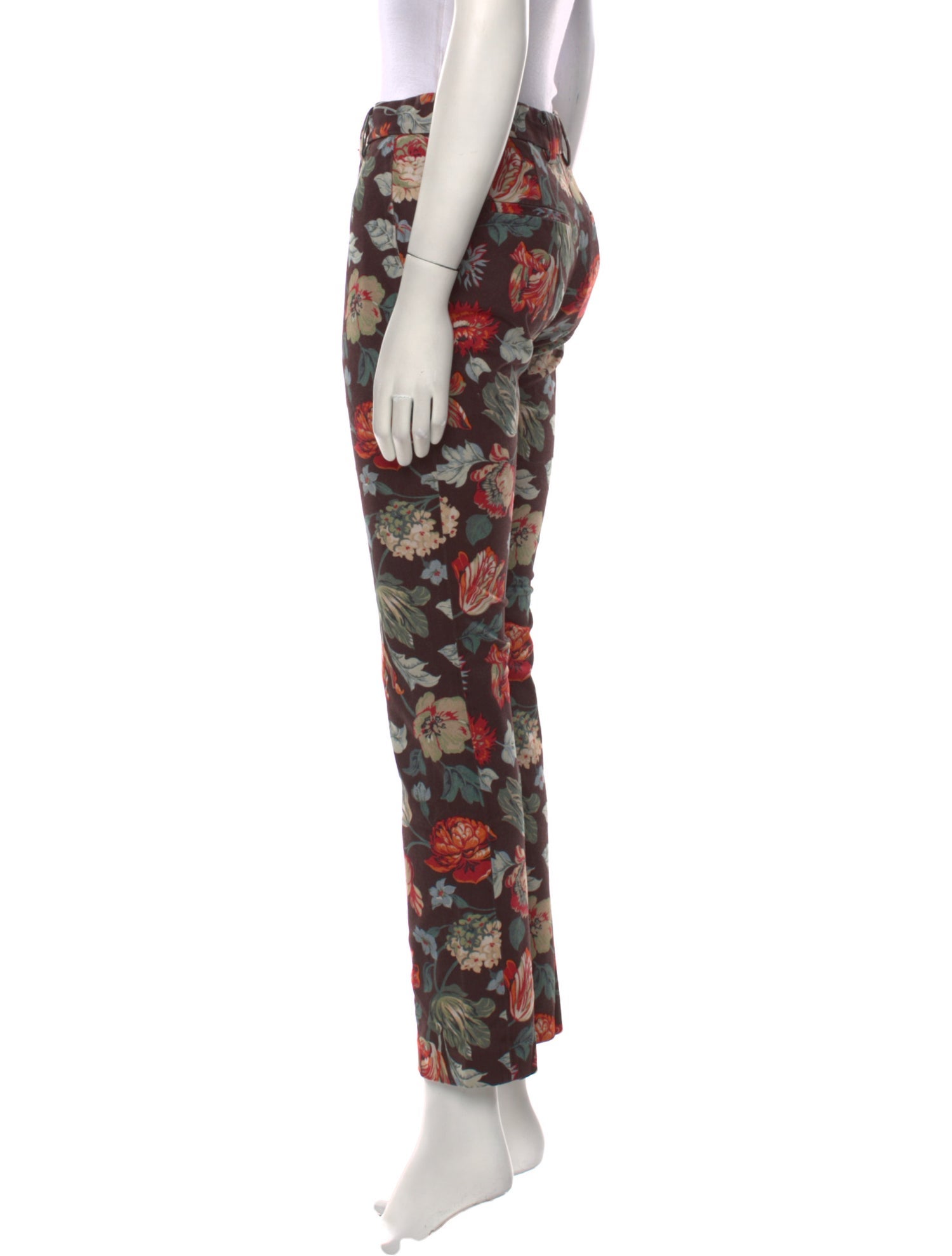 Rosetta Getty Floral Print Straight Leg Pants