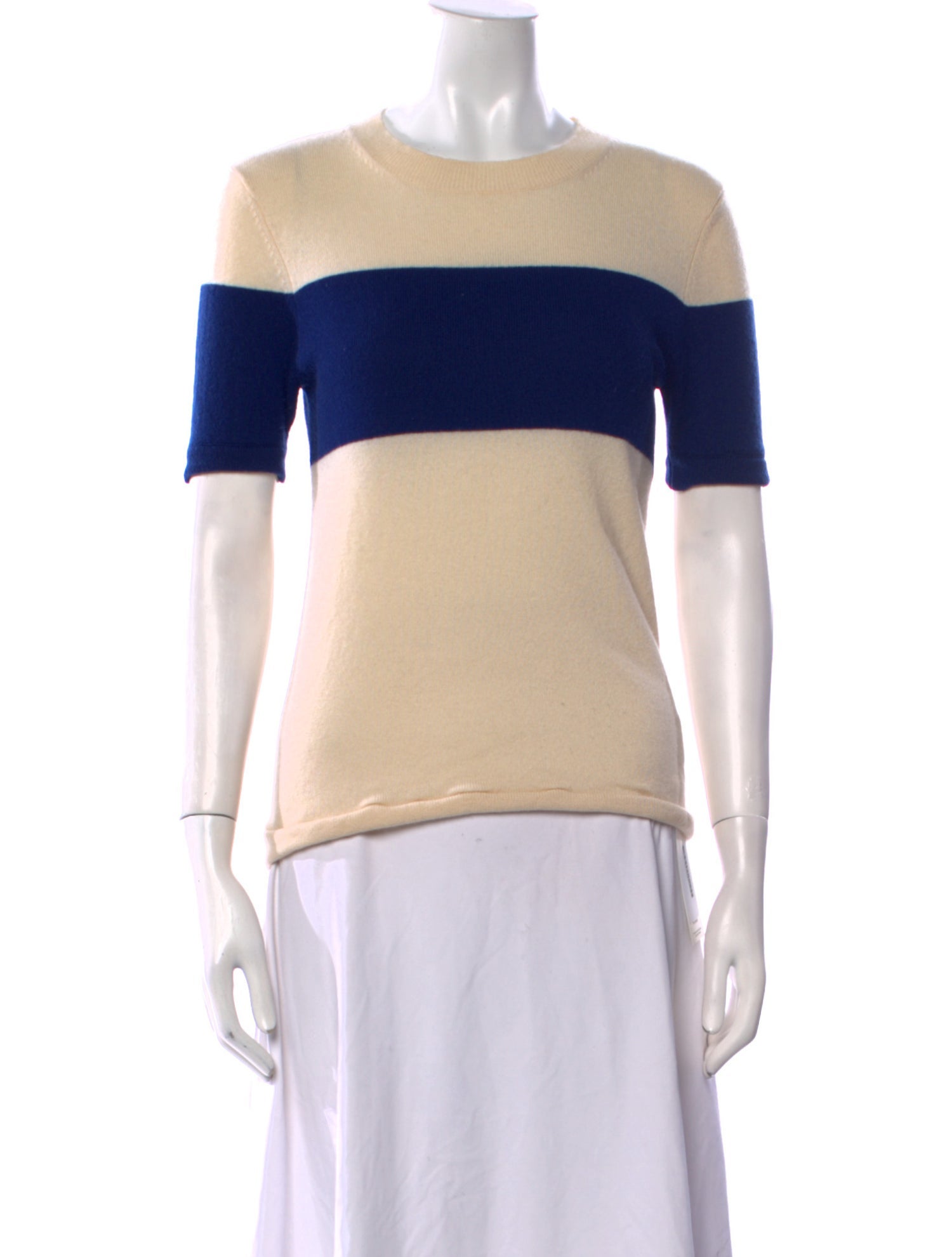 Rosetta Getty Cashmere Colorblock Pattern Top
