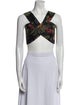 Rosetta Getty Printed V-Neck Crop Top