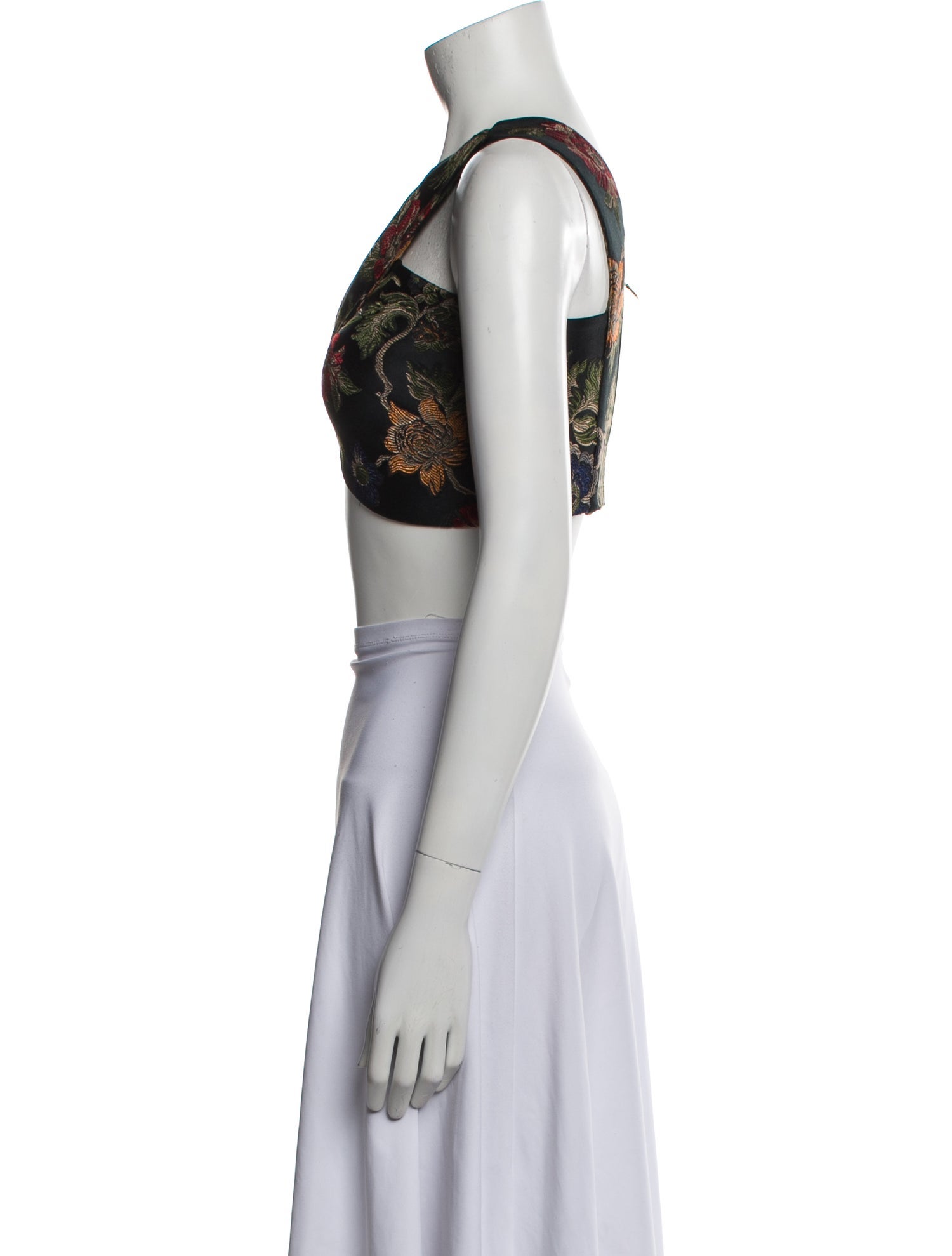 Rosetta Getty Printed V-Neck Crop Top