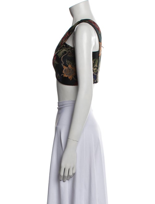 Rosetta Getty Printed V-Neck Crop Top