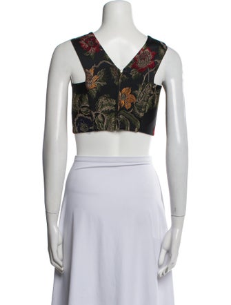 Rosetta Getty Printed V-Neck Crop Top