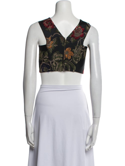 Rosetta Getty Printed V-Neck Crop Top