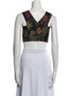 Rosetta Getty Printed V-Neck Crop Top