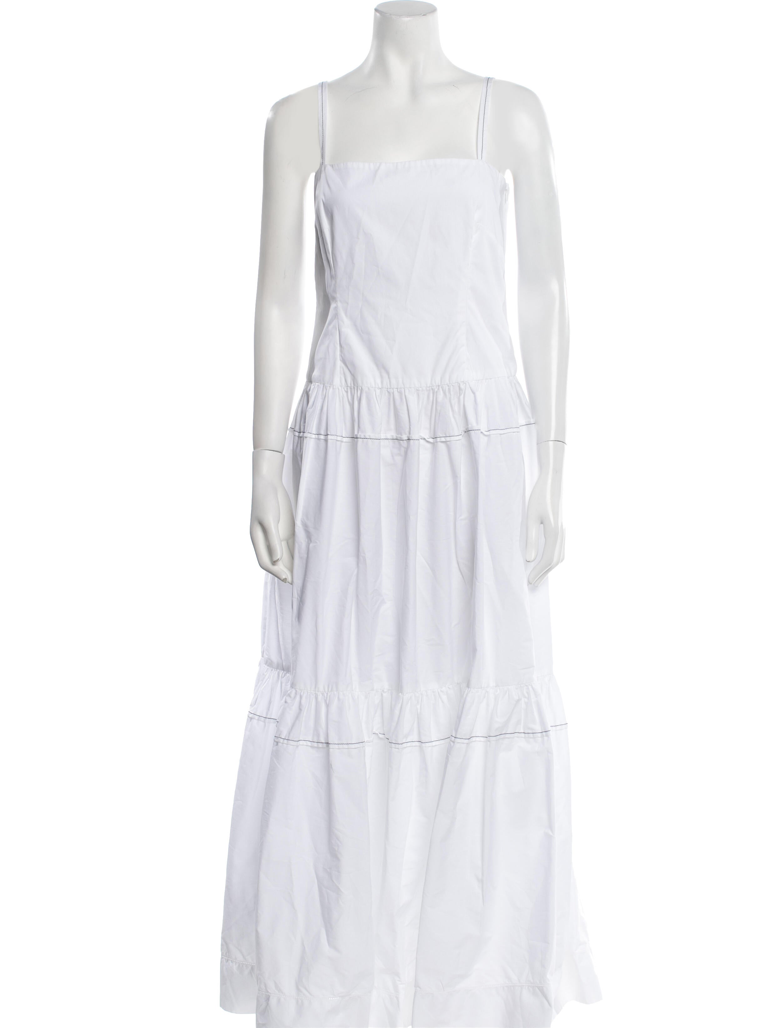 Rosetta Getty Square Neckline Long Dress