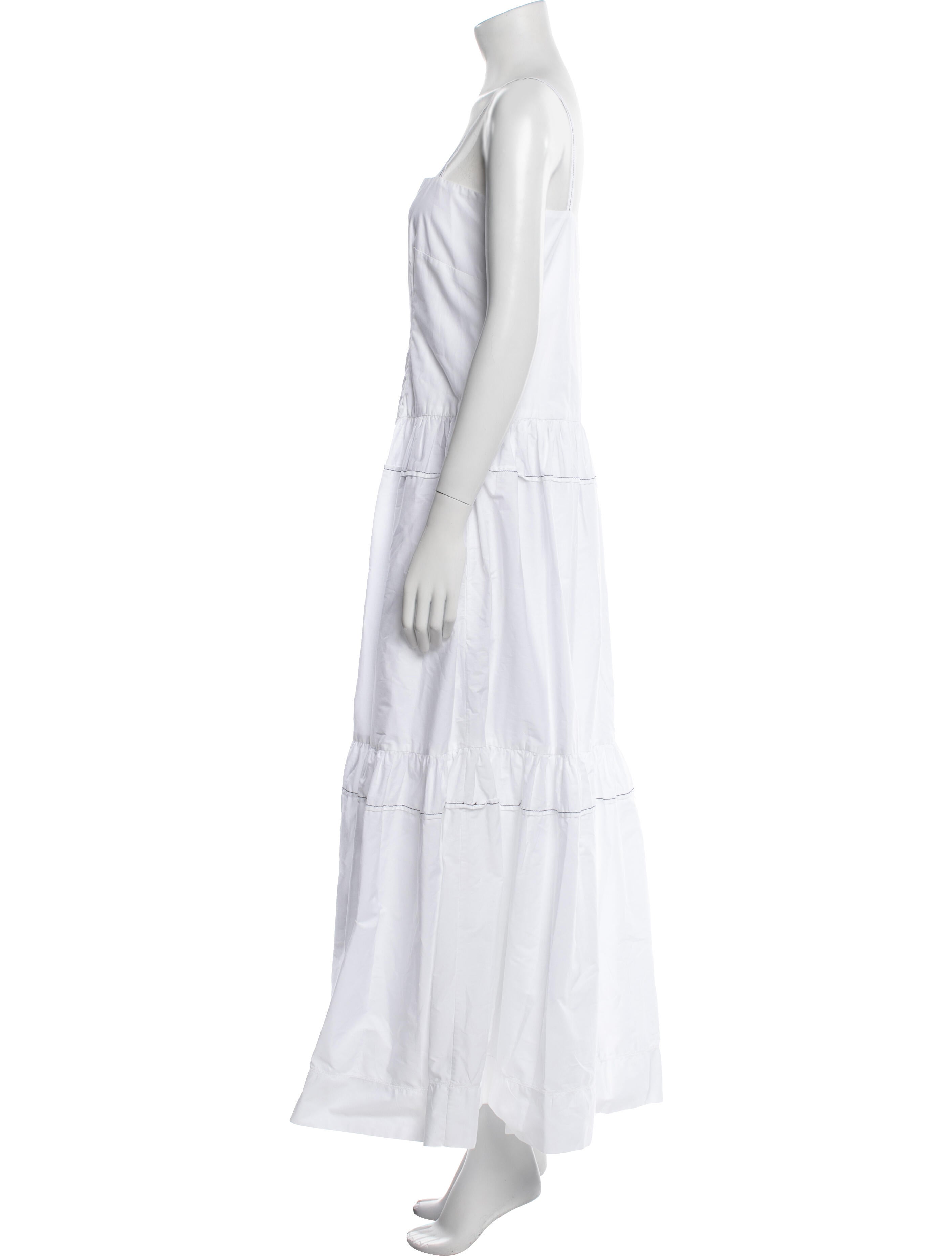 Rosetta Getty Square Neckline Long Dress