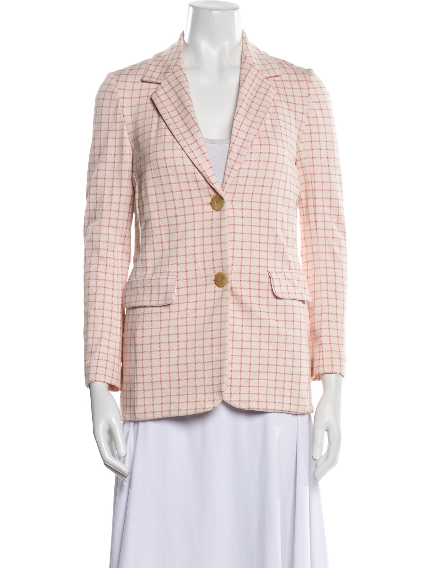 Rosetta Getty Plaid Print Blazer