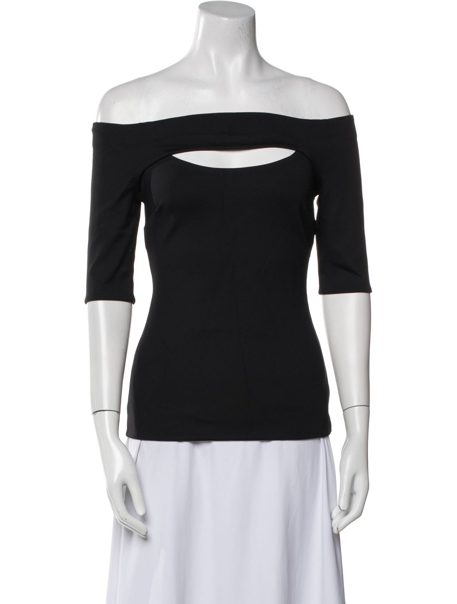 Rosetta Getty Off-The-Shoulder Three-Quarter Sleeve Top