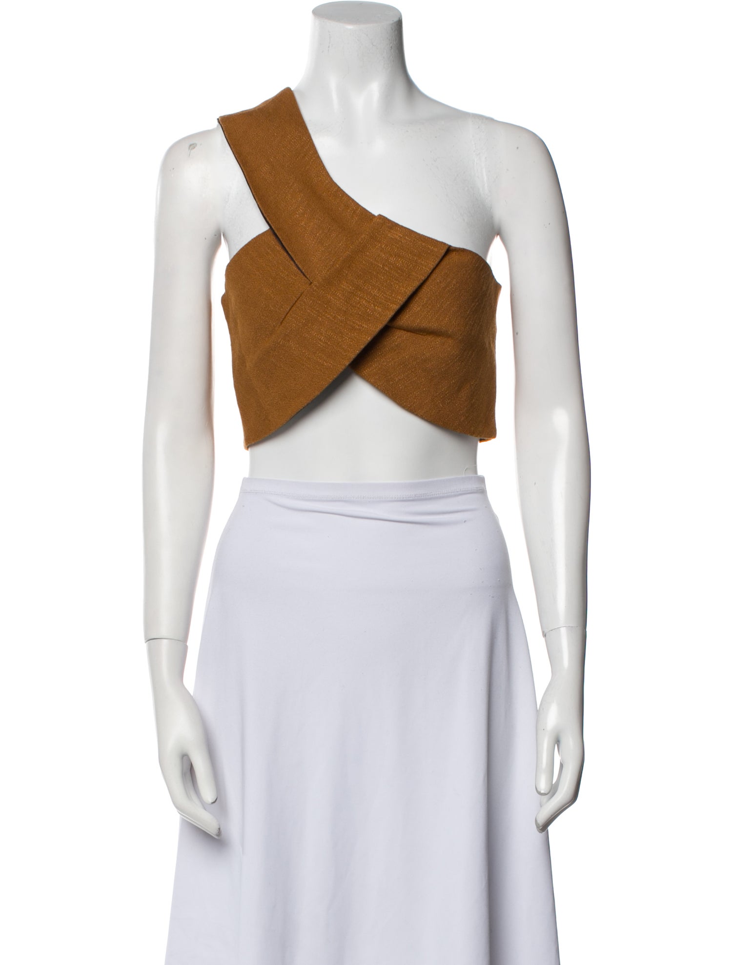 Rosetta Getty One-Shoulder Sleeveless Crop Top