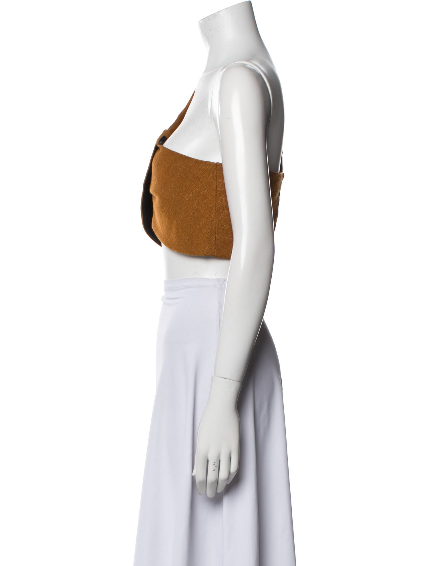 Rosetta Getty One-Shoulder Sleeveless Crop Top