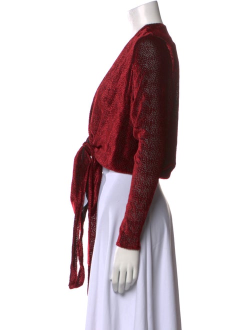 Rosetta Getty V-Neck Long Sleeve Crop Top