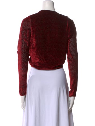 Rosetta Getty V-Neck Long Sleeve Crop Top