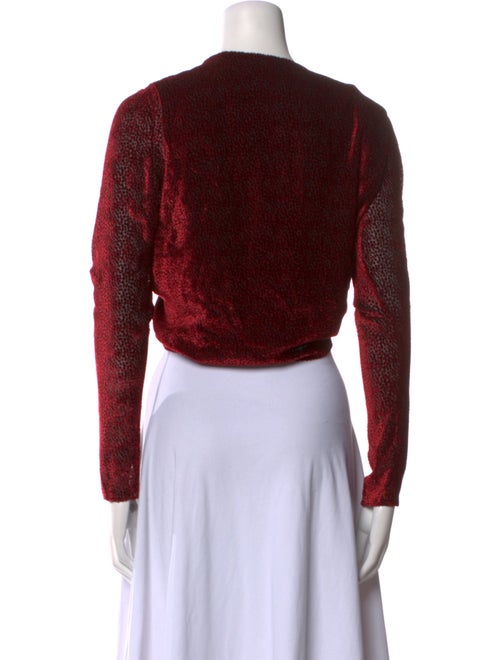 Rosetta Getty V-Neck Long Sleeve Crop Top