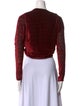 Rosetta Getty V-Neck Long Sleeve Crop Top