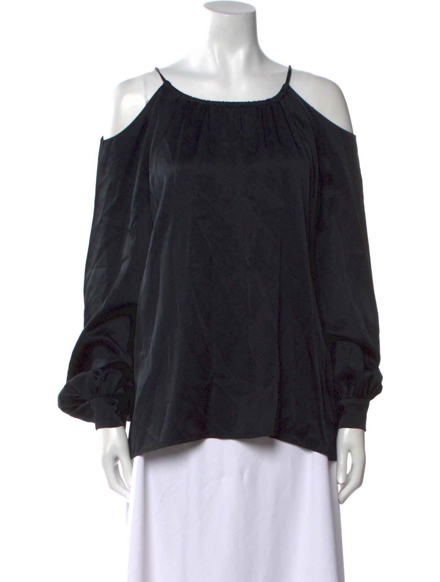 Rosetta Getty Scoop Neck Long Sleeve Blouse