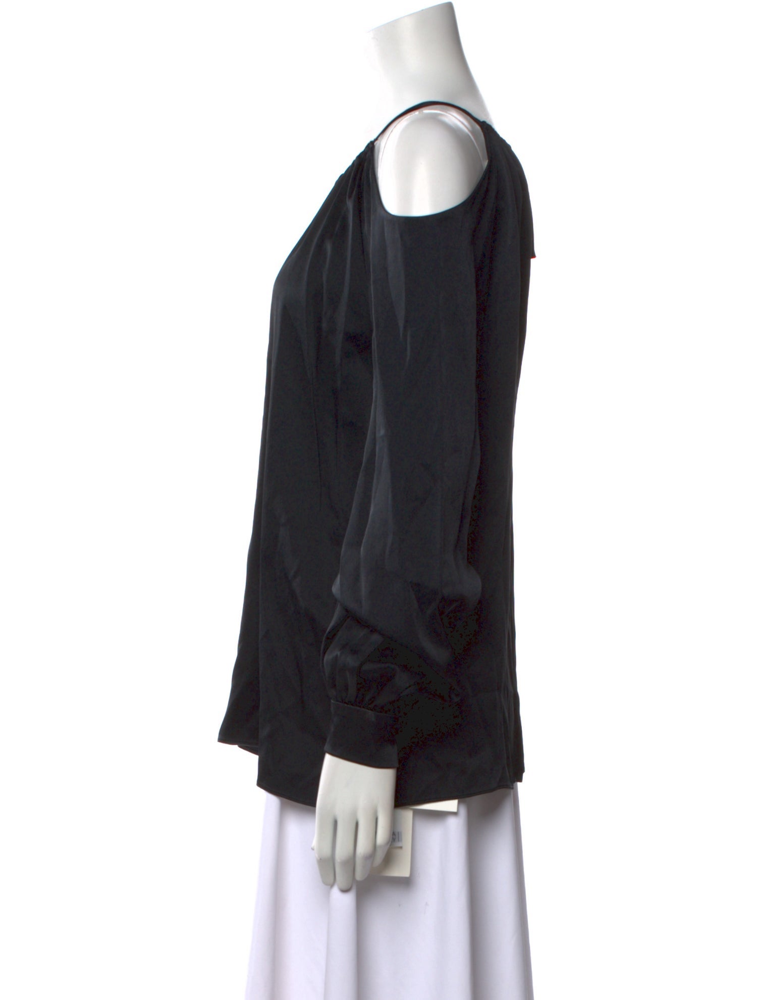 Rosetta Getty Scoop Neck Long Sleeve Blouse