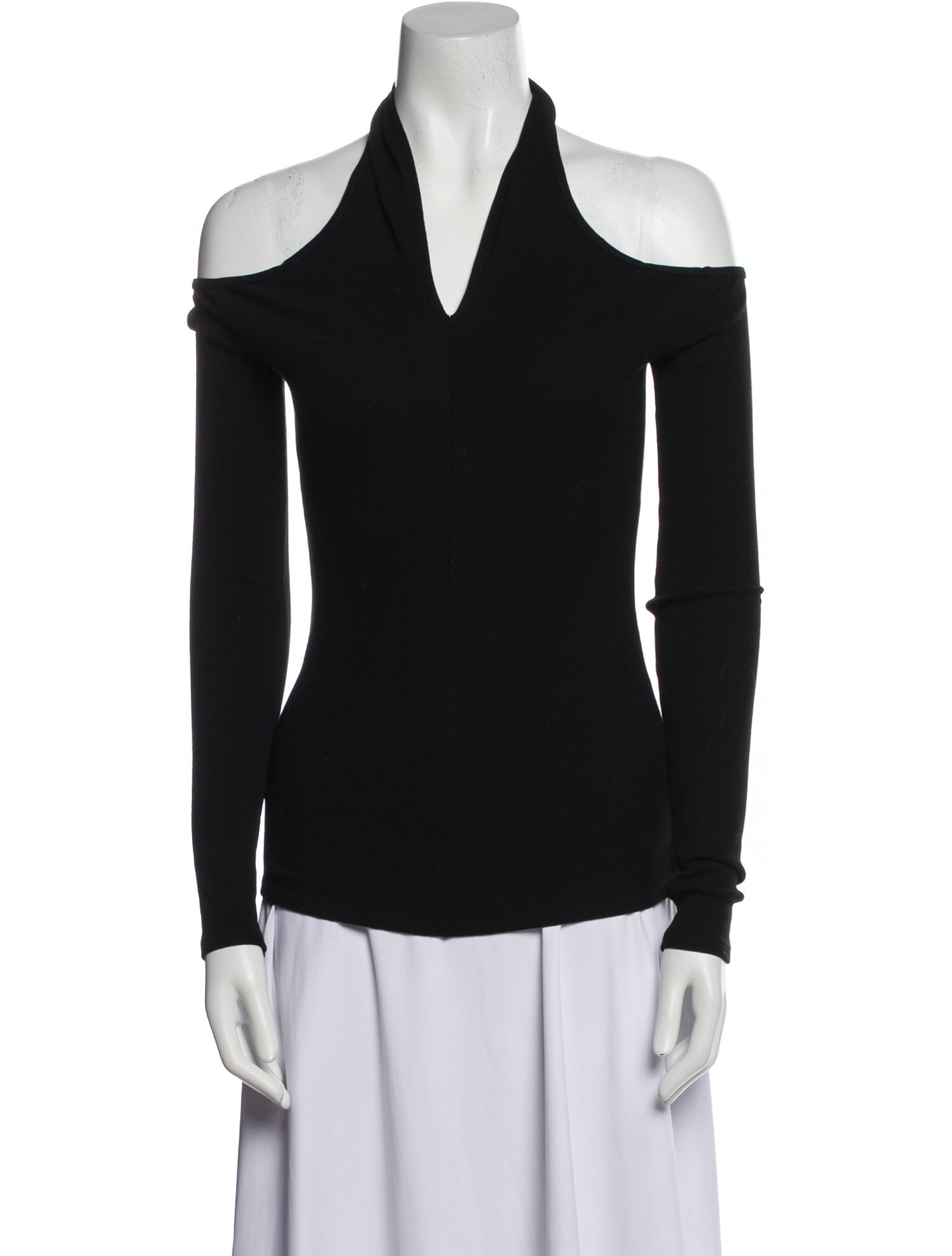 Rosetta Getty Off-The-Shoulder Long Sleeve Blouse