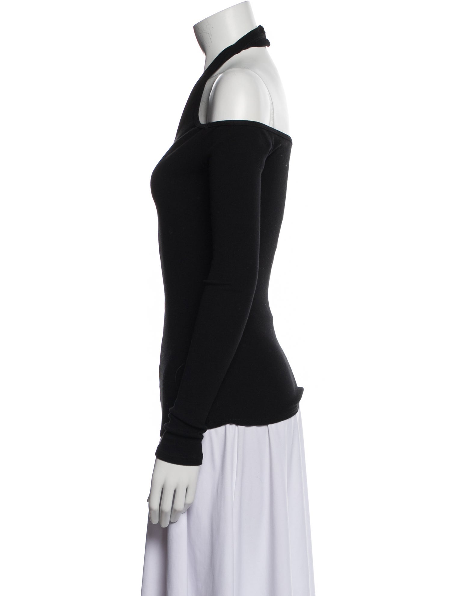 Rosetta Getty Off-The-Shoulder Long Sleeve Blouse